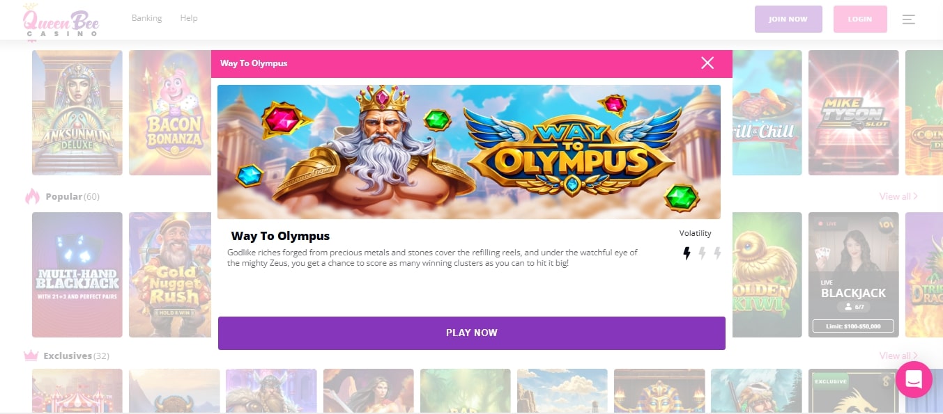 Queenbeecasino.ag website screenshot